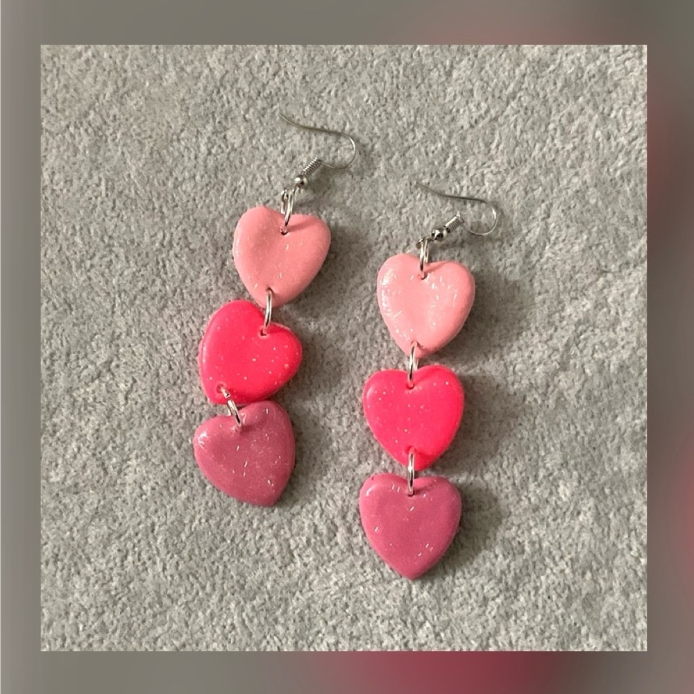 Heart-Shaped Pink Earrings